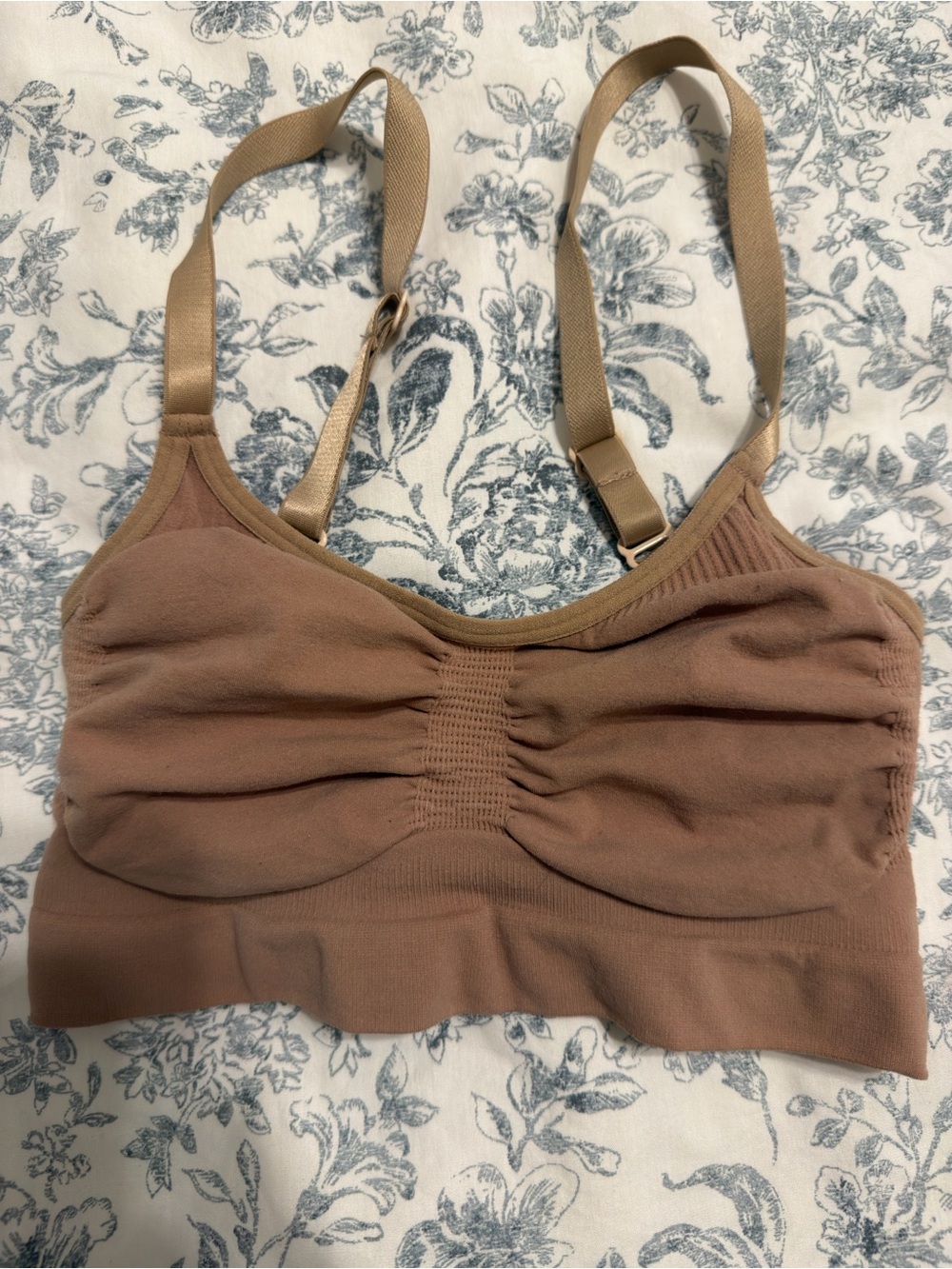 SKIMS Mauve-Tan Seamless Bra Crop Top